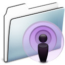 Podcast Folder Graphite Smooth Icon 128x128 png